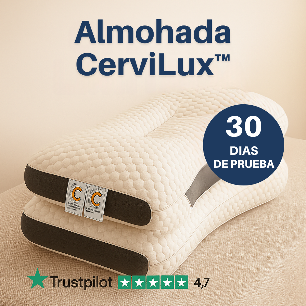 Almohada CerviLux™ — Corrige tu postura, alivia el dolor y transforma tus noches de sueño.