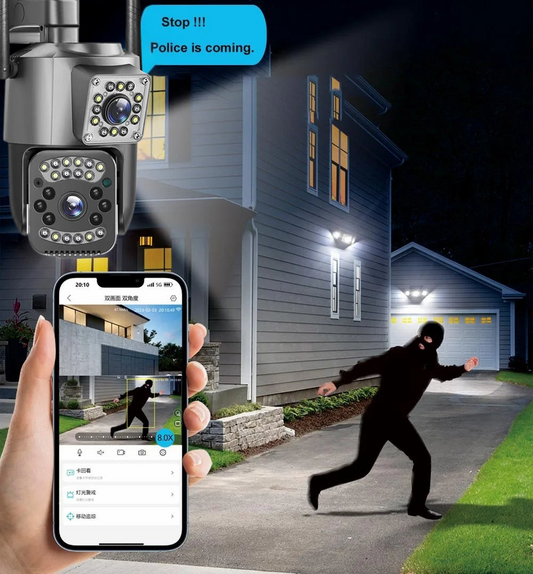 Cámara de Seguridad PTZ de Doble Lente – Protección Total para tu Hogar y Negocio