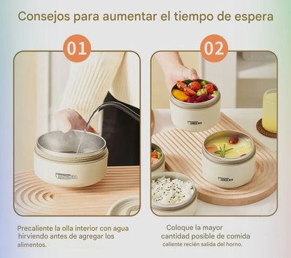 🍱 X4 Portacomidas Práctico y Moderno con Lonchera Térmica + 🎁 Regalo Exclusivo: Ebook Saludable – Comidas Frescas y Organizadas Siempre