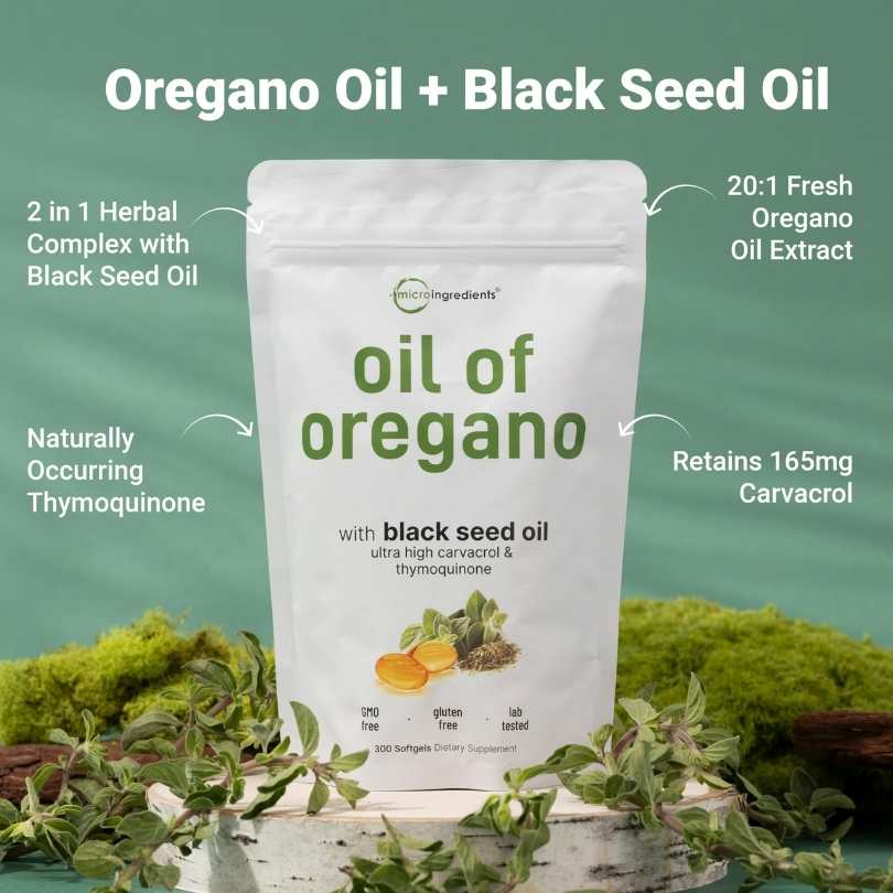 OIL OF OREGANO - El escudo natural de Orégano + Semilla Negra para defensas y energía diarias